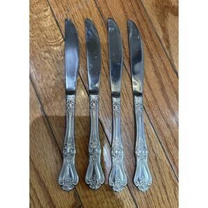 rogers stainless flatware Knives Lot 4‎ Count Rose Pattern